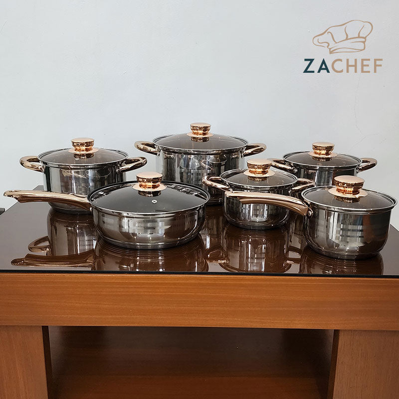 Zachef's 12 Piece Stainless Cookware Set – Cooketti