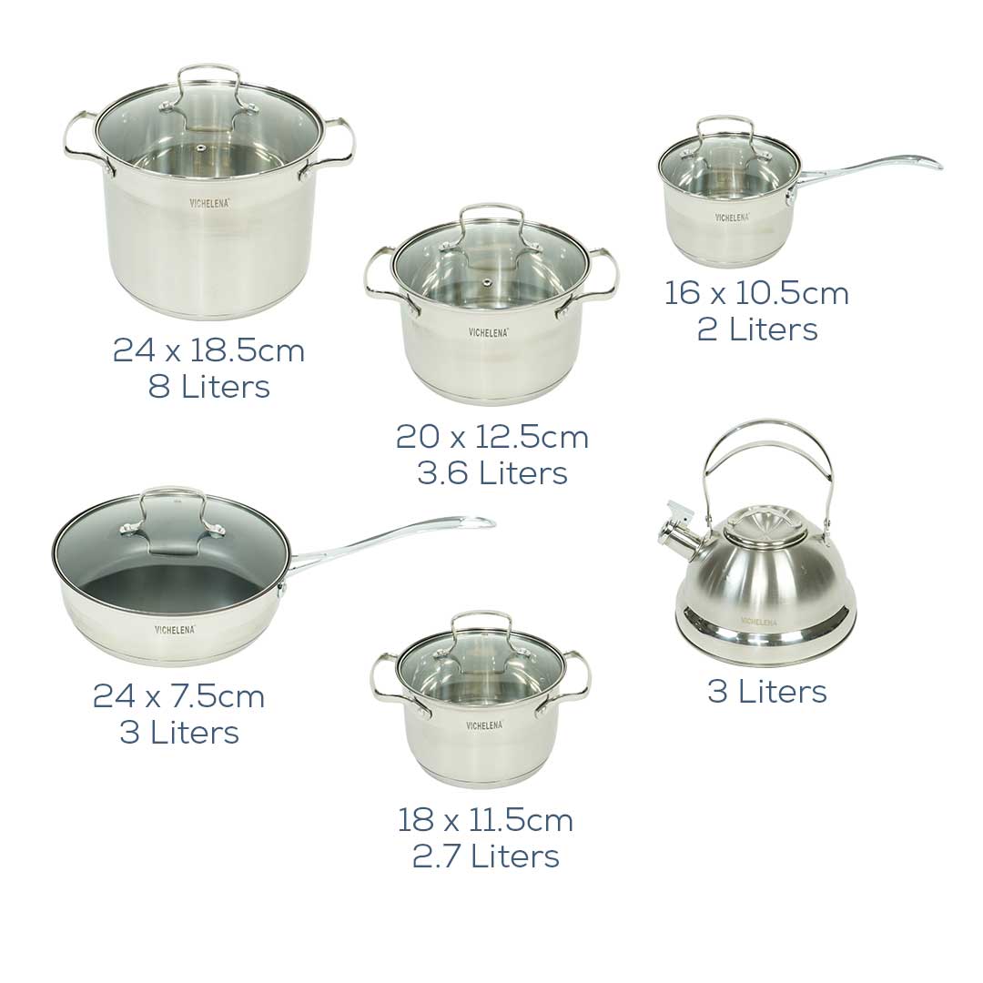 Zachef's 12 Piece Stainless Cookware Set – Cooketti